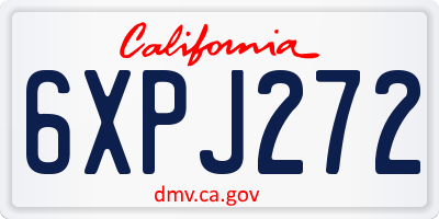 CA license plate 6XPJ272