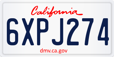 CA license plate 6XPJ274