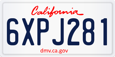 CA license plate 6XPJ281