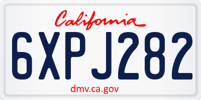CA license plate 6XPJ282