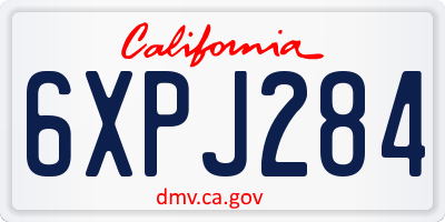 CA license plate 6XPJ284