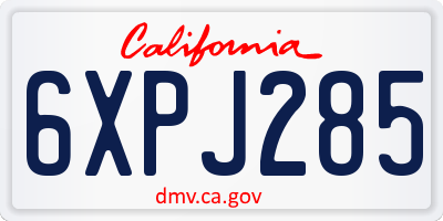 CA license plate 6XPJ285