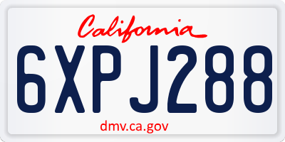 CA license plate 6XPJ288