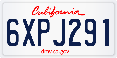 CA license plate 6XPJ291