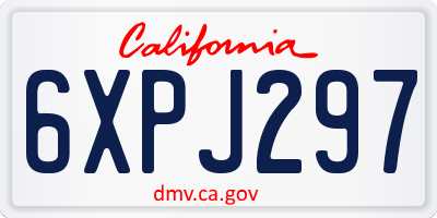 CA license plate 6XPJ297