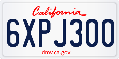 CA license plate 6XPJ300