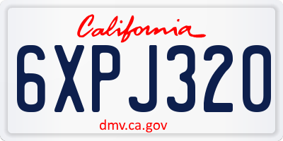 CA license plate 6XPJ320