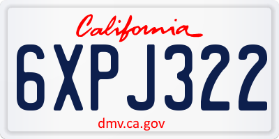 CA license plate 6XPJ322
