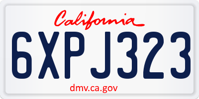 CA license plate 6XPJ323