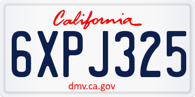 CA license plate 6XPJ325
