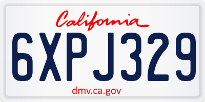 CA license plate 6XPJ329