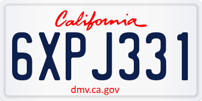 CA license plate 6XPJ331