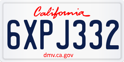 CA license plate 6XPJ332