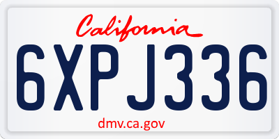 CA license plate 6XPJ336