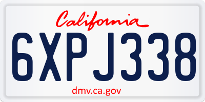 CA license plate 6XPJ338