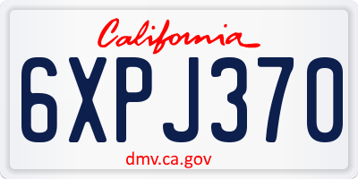 CA license plate 6XPJ370