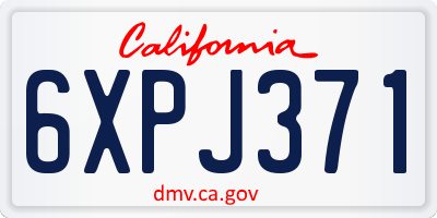 CA license plate 6XPJ371