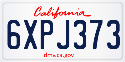 CA license plate 6XPJ373