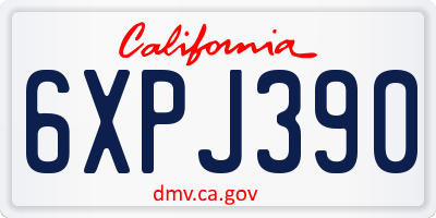 CA license plate 6XPJ390