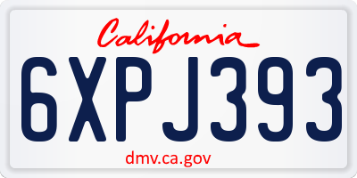 CA license plate 6XPJ393