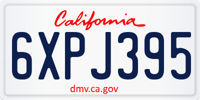 CA license plate 6XPJ395