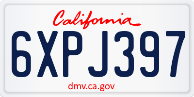 CA license plate 6XPJ397