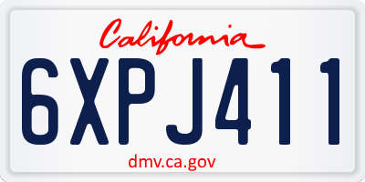CA license plate 6XPJ411