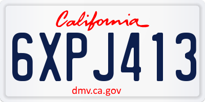 CA license plate 6XPJ413