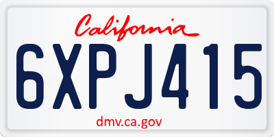 CA license plate 6XPJ415