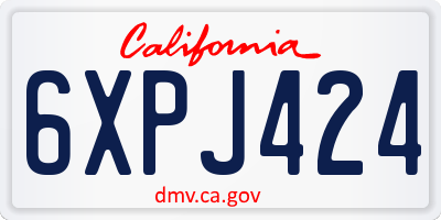 CA license plate 6XPJ424