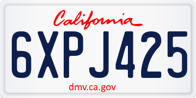 CA license plate 6XPJ425