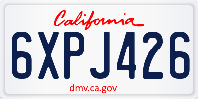 CA license plate 6XPJ426