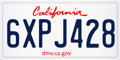 CA license plate 6XPJ428