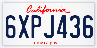 CA license plate 6XPJ436