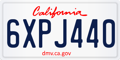 CA license plate 6XPJ440