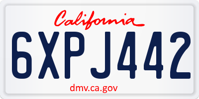 CA license plate 6XPJ442