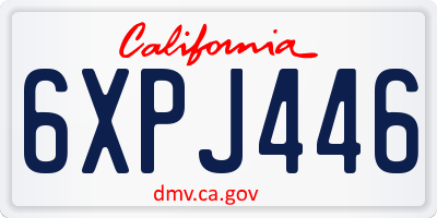 CA license plate 6XPJ446