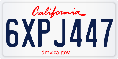 CA license plate 6XPJ447