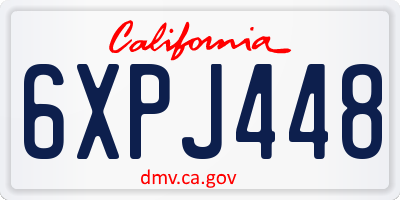 CA license plate 6XPJ448