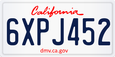 CA license plate 6XPJ452