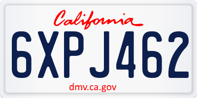 CA license plate 6XPJ462