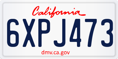 CA license plate 6XPJ473