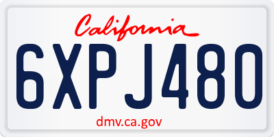 CA license plate 6XPJ480