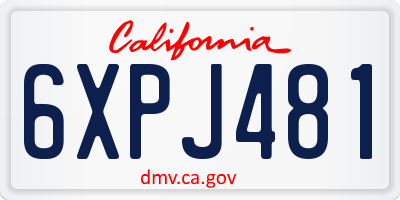 CA license plate 6XPJ481