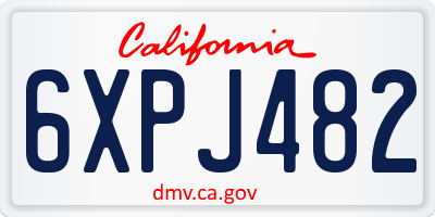 CA license plate 6XPJ482