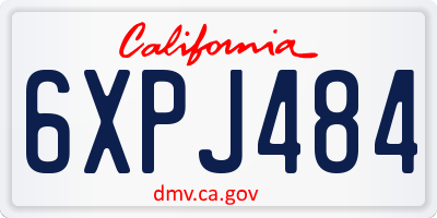 CA license plate 6XPJ484