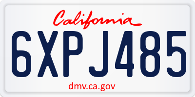 CA license plate 6XPJ485