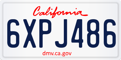 CA license plate 6XPJ486