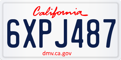 CA license plate 6XPJ487