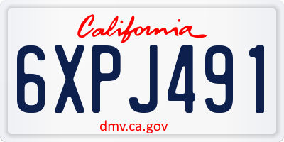 CA license plate 6XPJ491